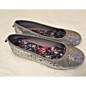 Silver Glitter Flats